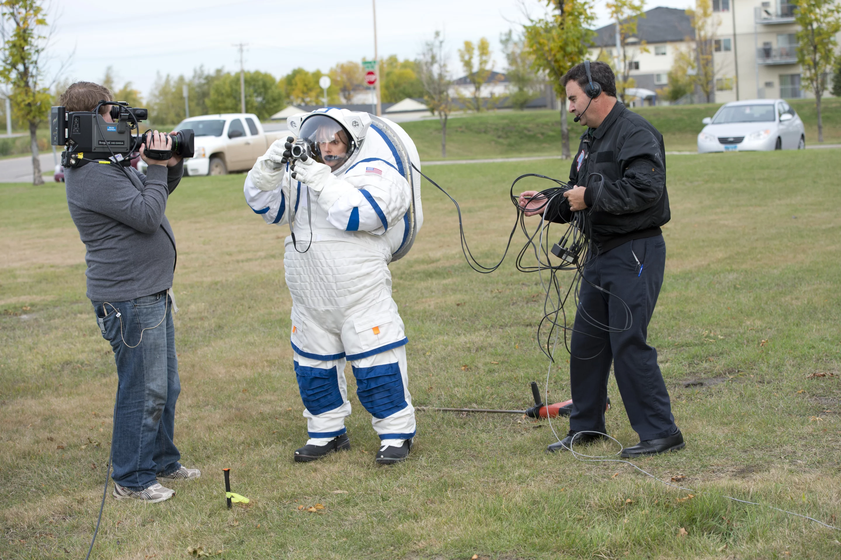 University of North Dakota's NDX-2 suit tester, Tiffany Swarmer, taking photos (Photo: Pablo de León/Tiffany Swarmer/UND Aerospace Network)