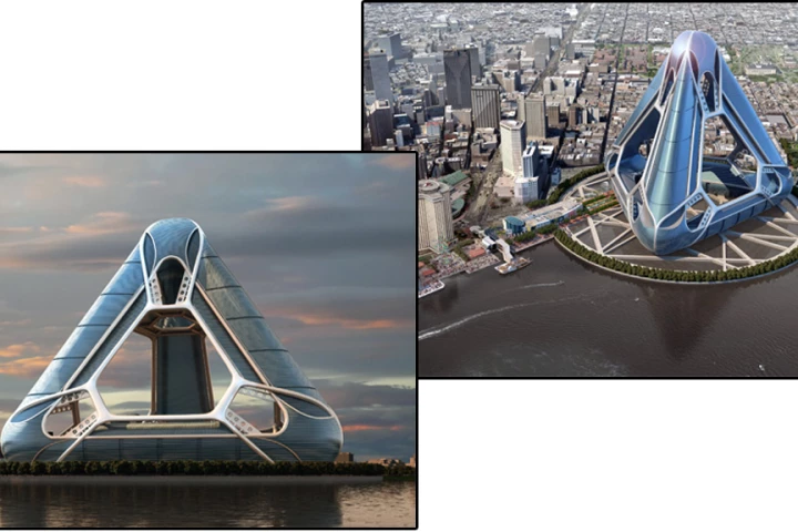The New Orleans Arcology Habitat (NOAH) concept for the banks of the Mississippi