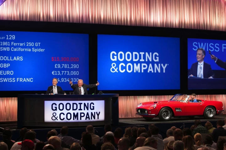 Bidding goes past the $15 million mark. In the end this 1961 Ferrari 250 GT sold for $16,830,000
