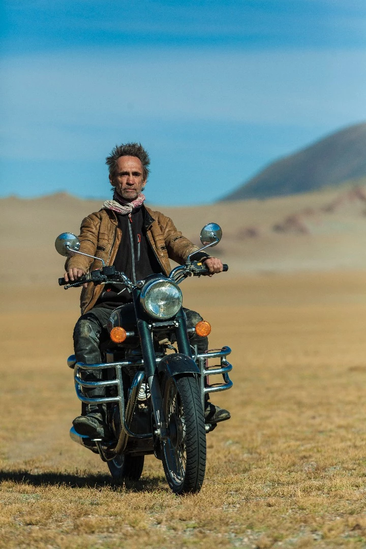 Solo traveller Luc from France takes a spin on the Royal Enfield Bullet