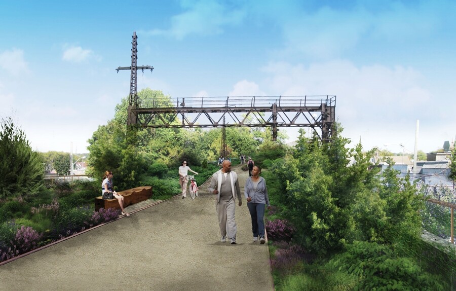 The proposed elevated entrance gateway of the QueensWay