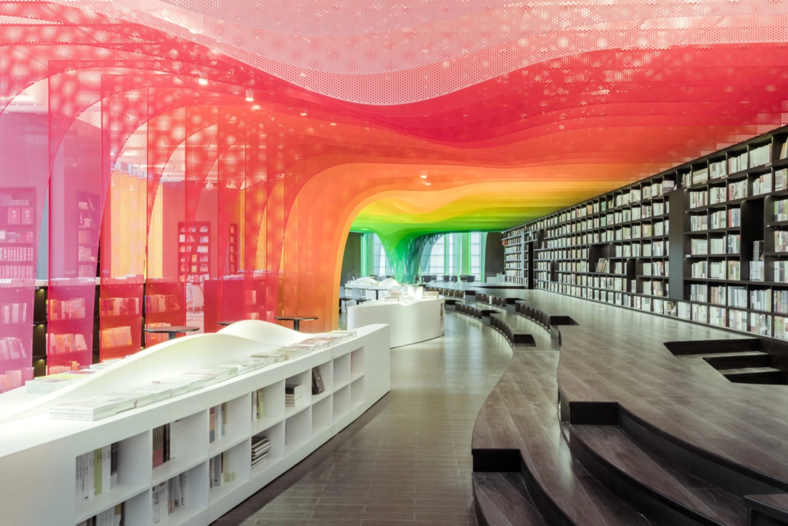 Client of the Year went to Zhongshuge bookstores for commissioning these stunningly playful different bookshop designs from three different designers