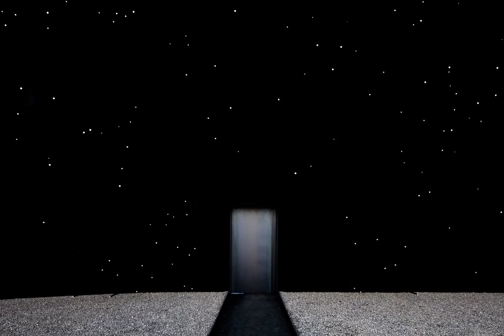 The super-black structure is covered in Vantablack VBx2 spray paint