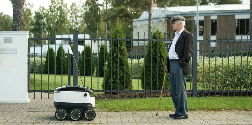 A Starship robot is programmed to avoid collisions