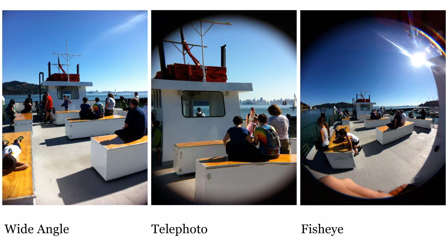 Examples of images captured using the iPhone Lens Dial's different lenses