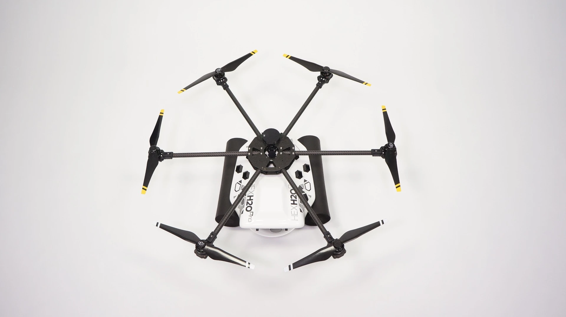 The six-rotor design of the HexH2O makes it less likely to drop from the sky if one prop fails