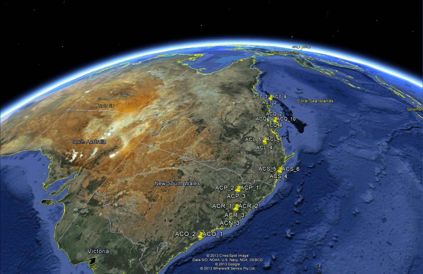 ESA’s Proba-V satellite detected aircraft over the east coast of Australia