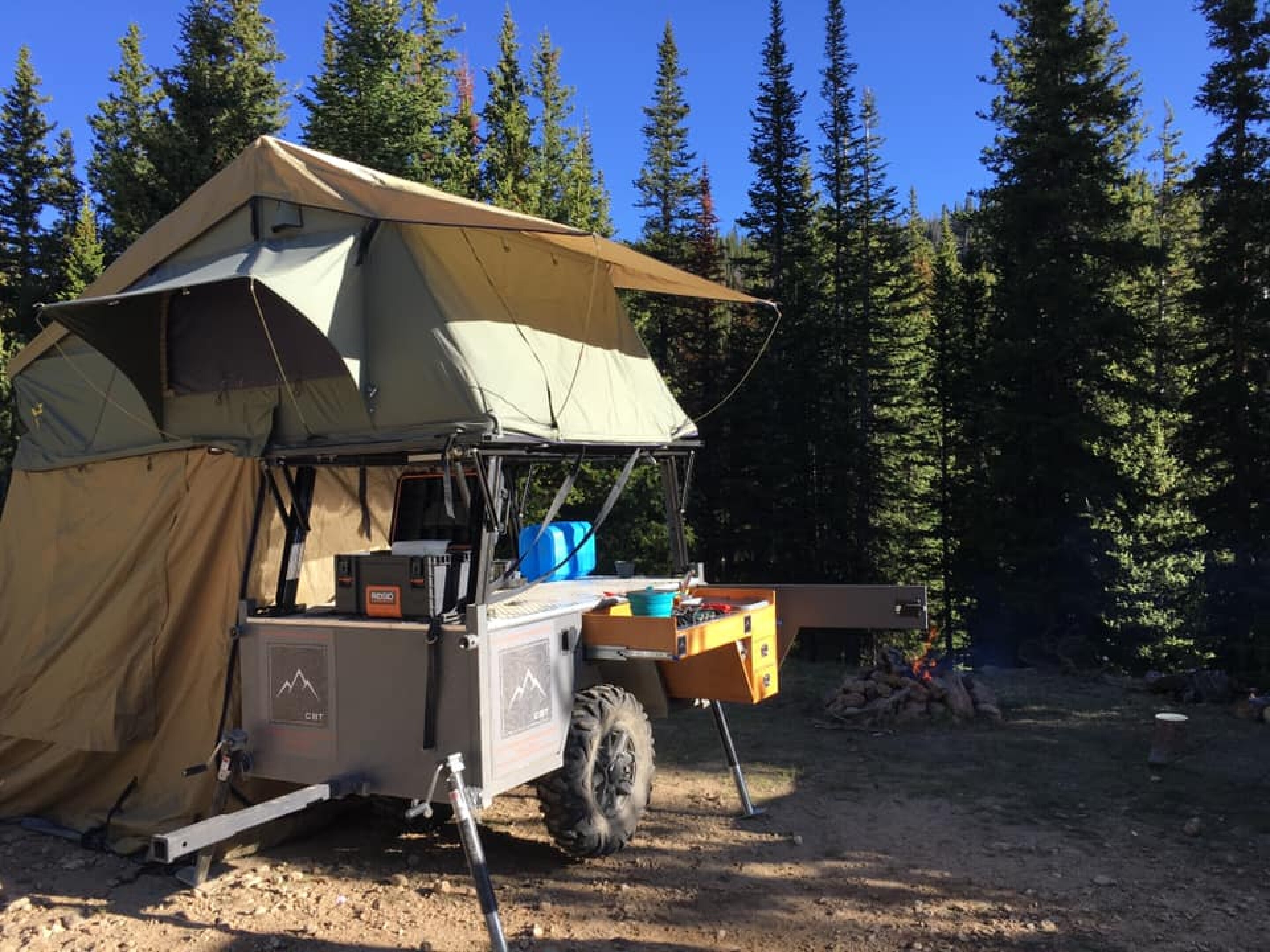 Backcountrygrade ATV camping trailer provides an electric lift to