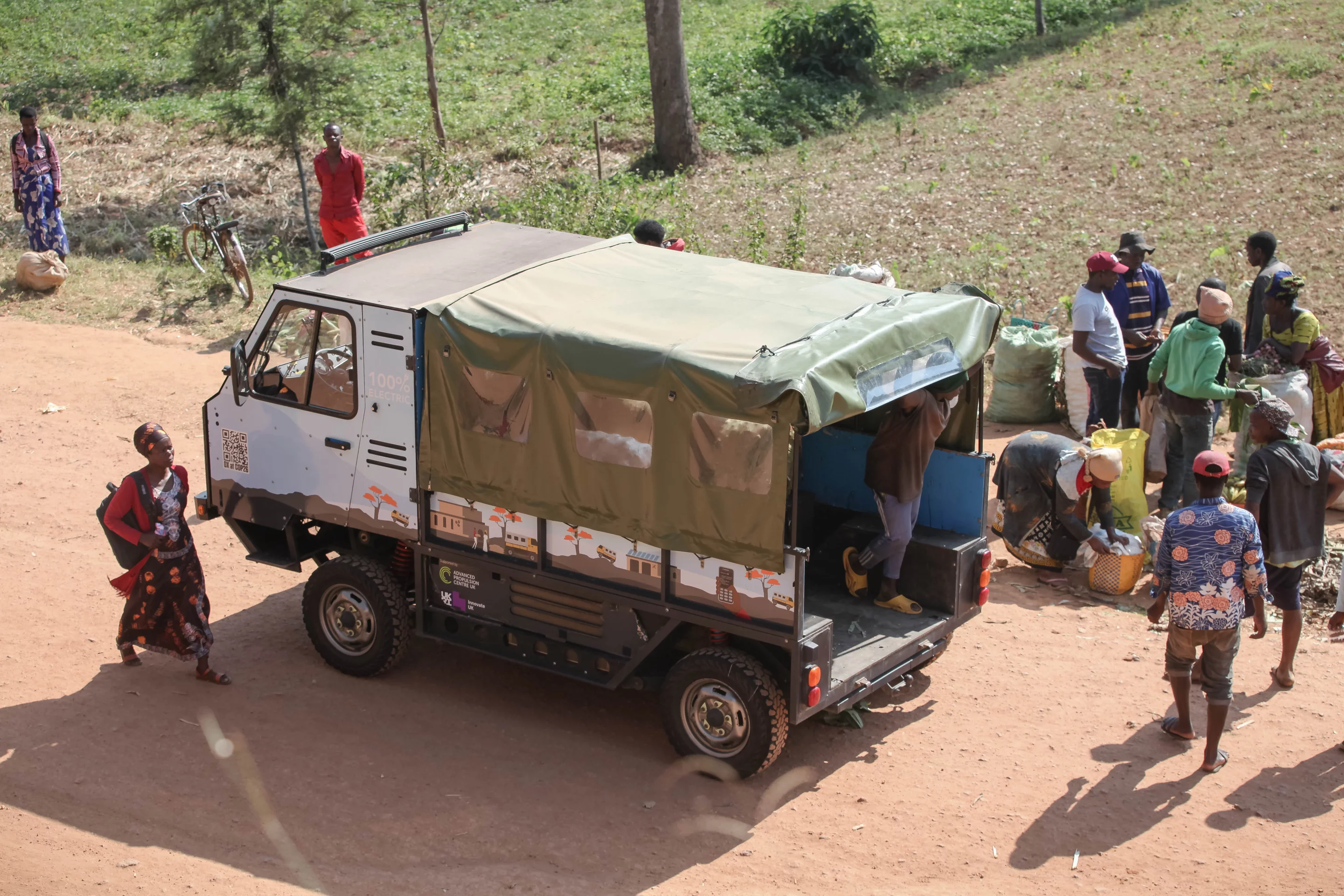 Growers book a pickup slot through a mobile app, and the Ox truck arrives to transport the goods to market