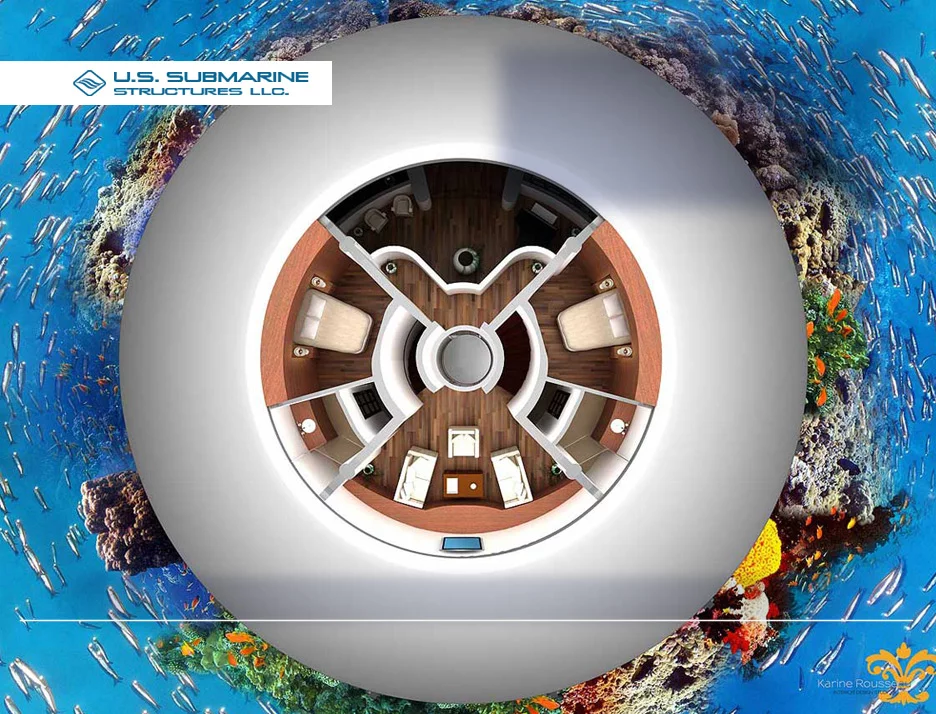 Artist's impression of a suggested layout of the upper level of H2OME (Image: US Submarine Structures)