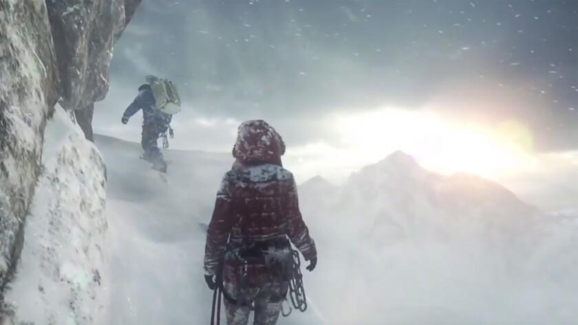 Microsoft showed an impressive gameplay demo of Rise of the Tomb Raider, showing protagonist Lara Croft on a treacherous ice climb