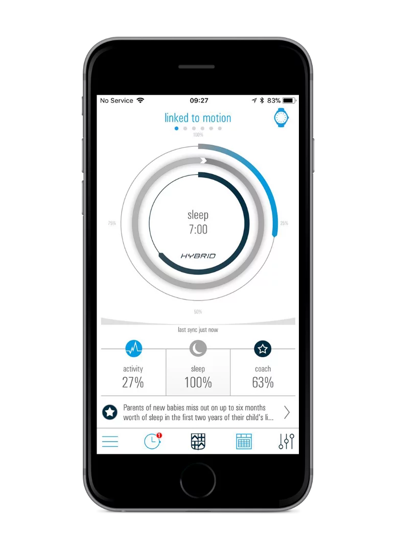Hybrid app sleep graph