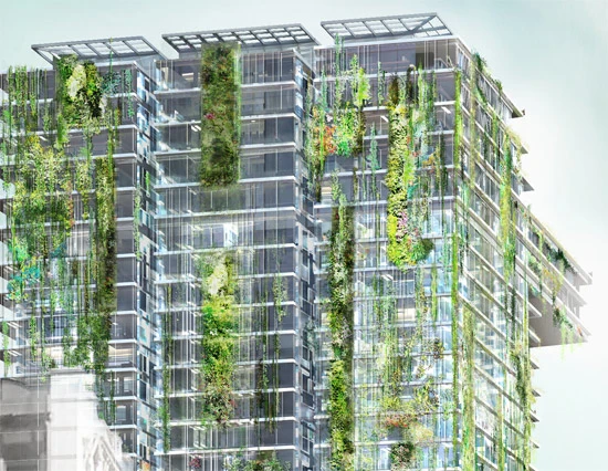 There will be 21 vertical gardens in all throughout the development site (Image: Central Park)