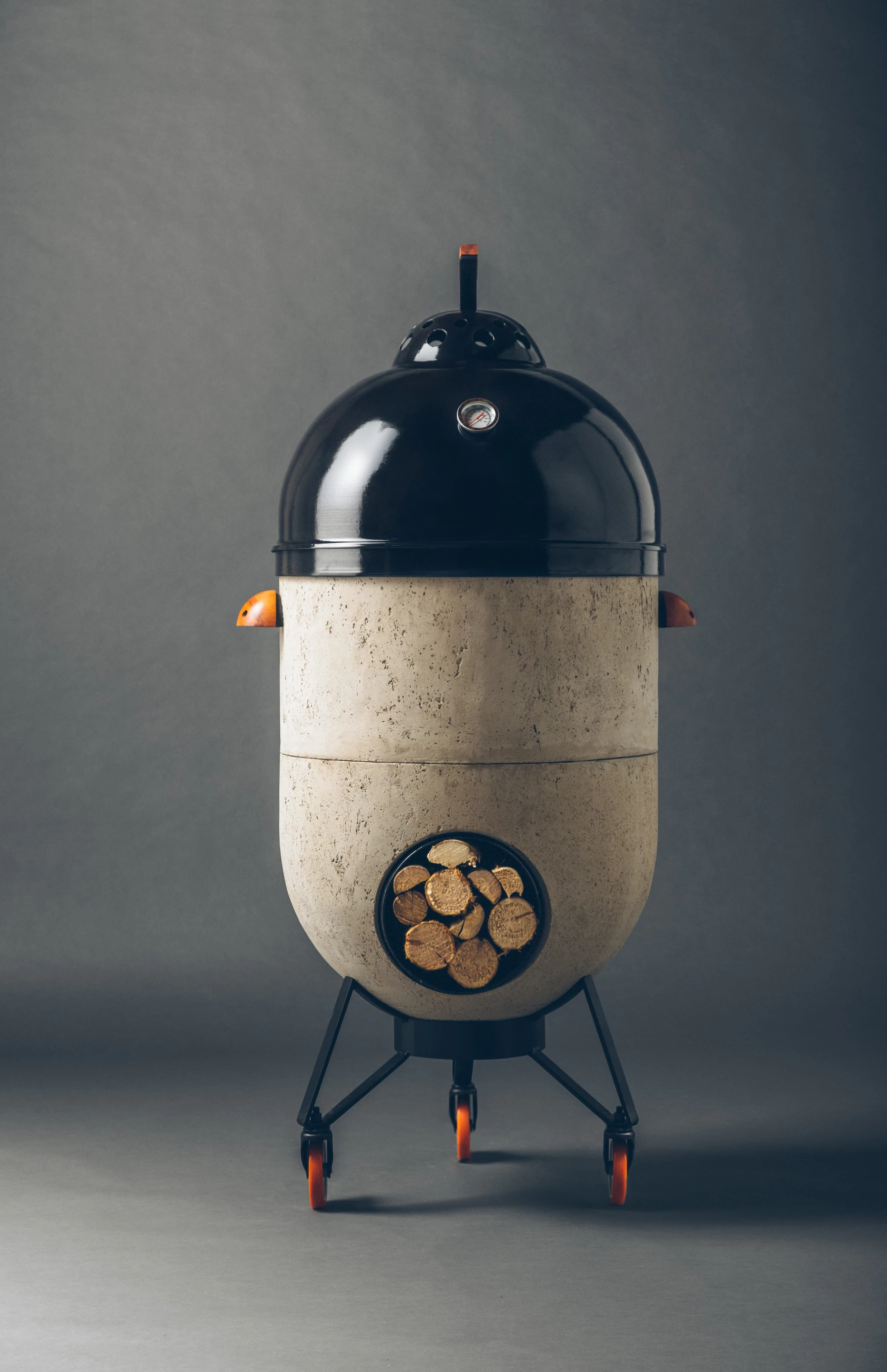 Noori is a mobile rocket stove that comes complete with a BBQ grill, pizza oven and fire pit