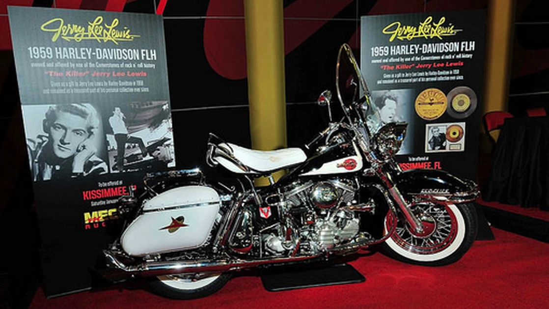 Owned since new by rock & roll's original and most notorious "bad boy", this 1959 Harley-Davidson FLH Panhead became the second-most valuable Harley ever sold. It fetched more than one of the original 1907 "strap tank singles", the original 1911 v-twins, more than Cal Rayborn's XRTT and more than even the Pope's Harley.