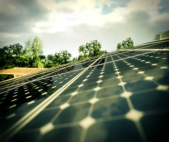 The house uses solar PV panels to generate electricity