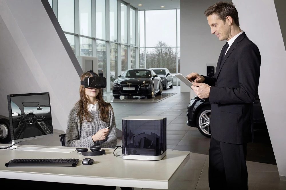 Audi is using virtual reality headsets at dealerships to help customers configure their cars