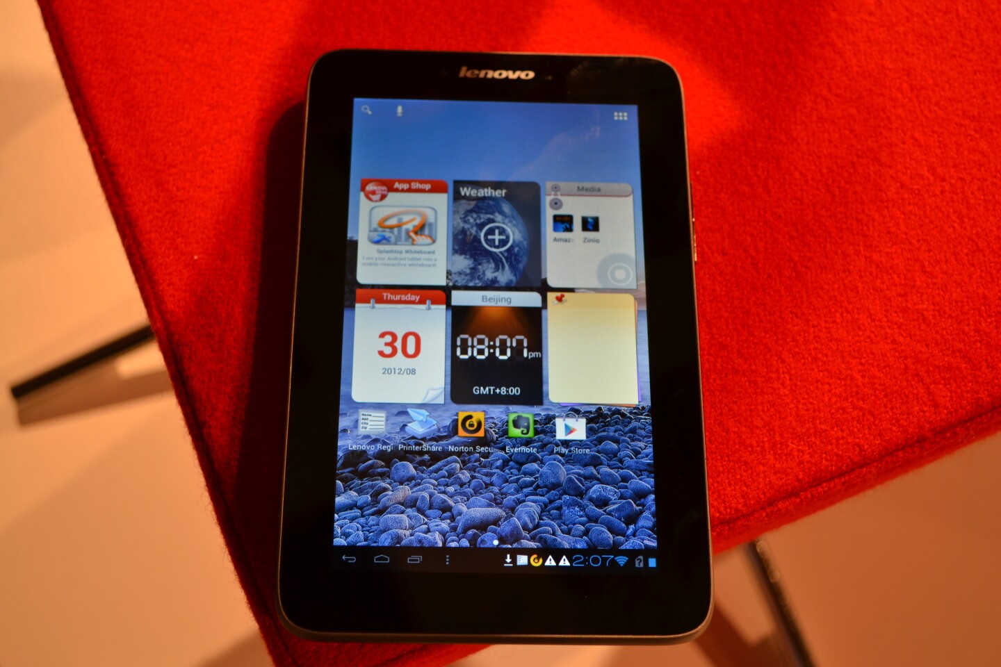 The 7-inch A2107A is designed to be the size of a standard book page and is set to take on competition like the Kindle Fire and Galaxy Nexus 7
