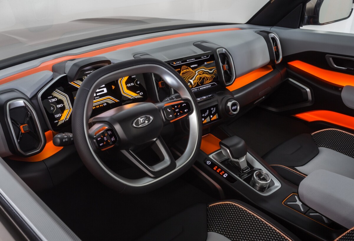 Lada 4x4 Vision: colorful dash and interior