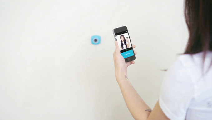 The camera pairs with iOS and Android devices over Bluetooth, with the companion app taking over control from there