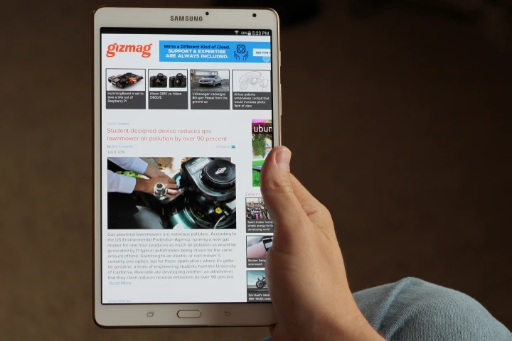 Gizmag reviews the Samsung Galaxy Tab 8.4, an incredibly light and thin tablet with an amazing screen