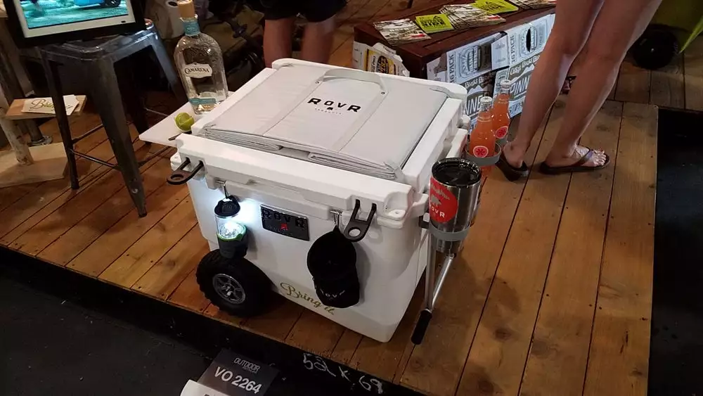 Rovr's coolers include attachment points all around for securing the included prep board and cupholder, along with other things - lanterns, hats, mugs or whatever you need