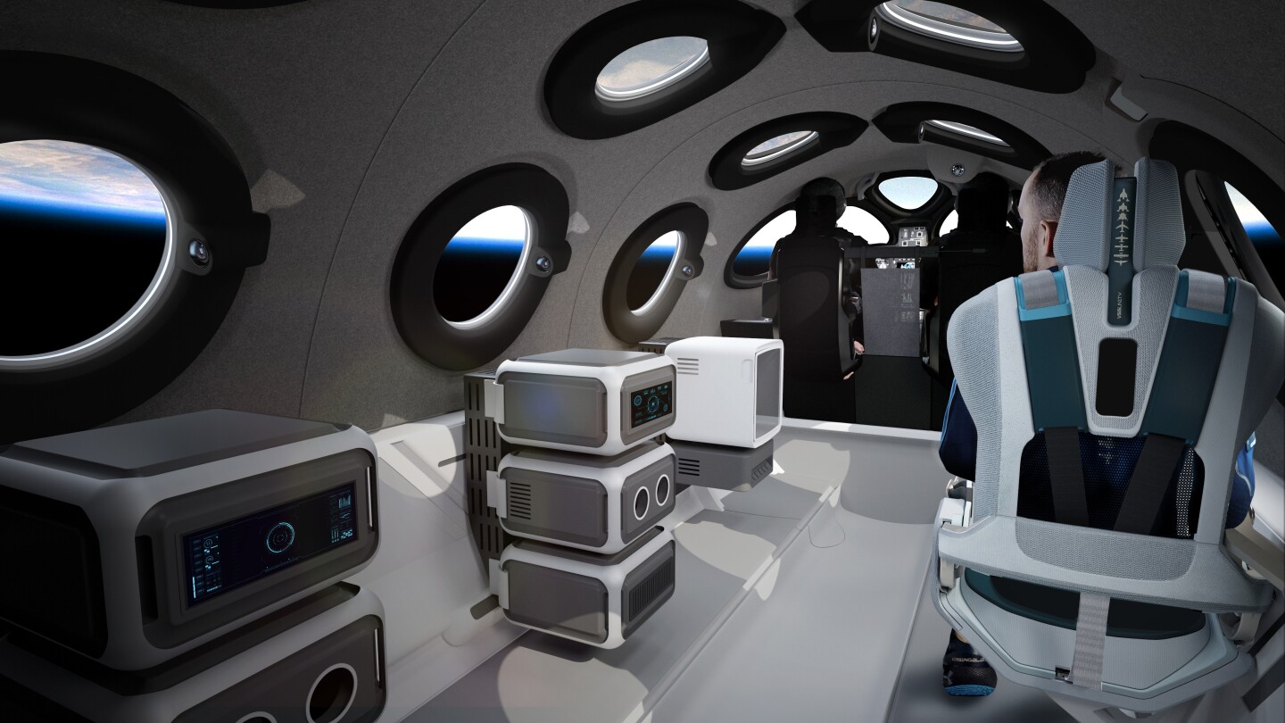 Virgin Galactic SpaceshipTwo cabin in science payload configuration