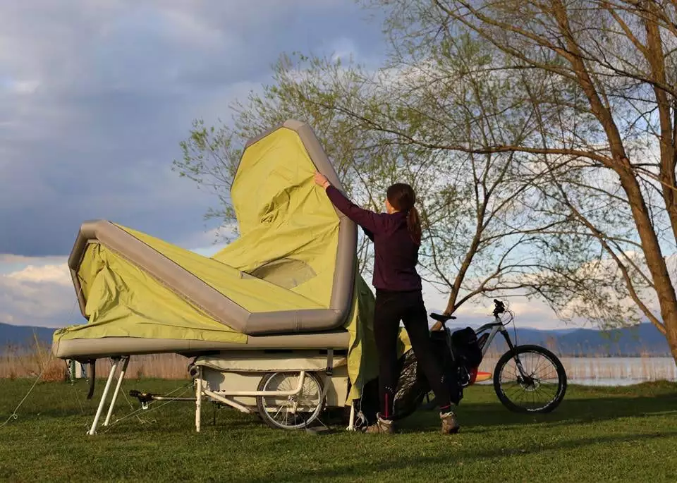 Getting the GentleTent B-Turtle inflated takes about 10 to 20 minutes