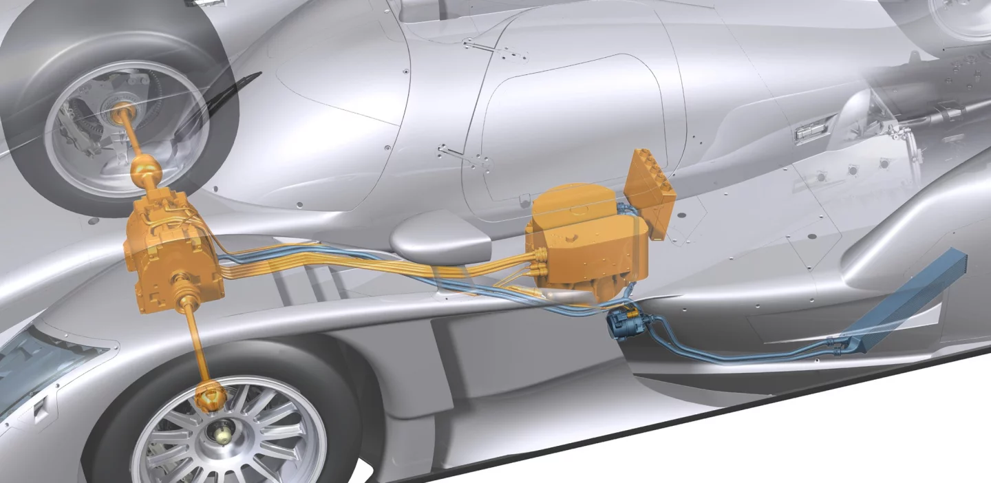 A close-up of the new electrical drive and storage system