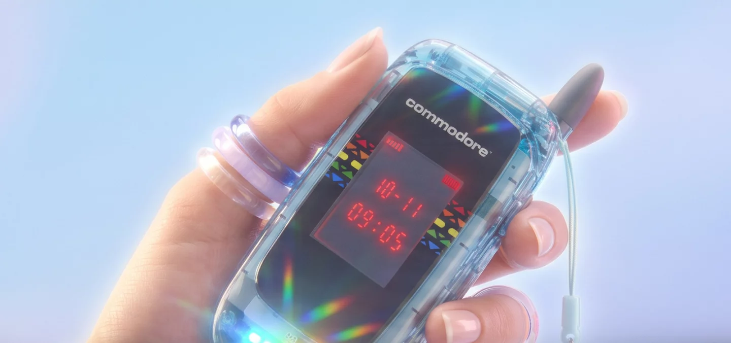 The Commodore Callback 8020 pairs a Y2K-inspired flip-phone design with five throwback colorways and a satisfying snap-shut closure built to mark a deliberate end to your screen time