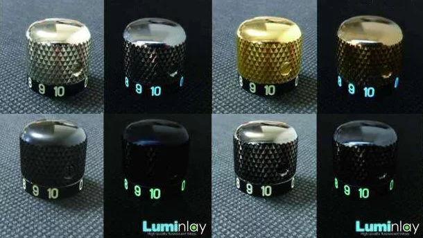 Luminlay's MA19 series glow-in-the-dark guitar knobs