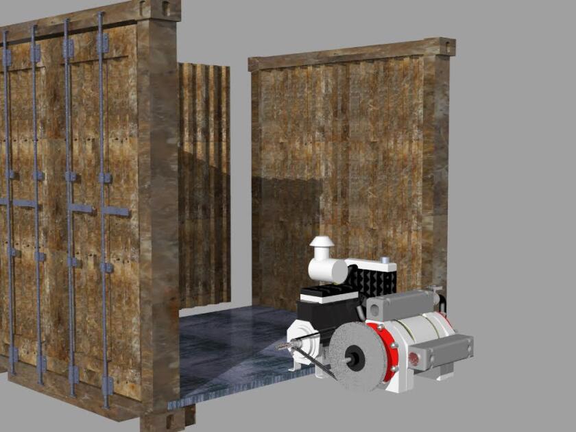 Sea-Can: contains one of Eddie Paul's patented, highly efficient and simple CEM steam engines