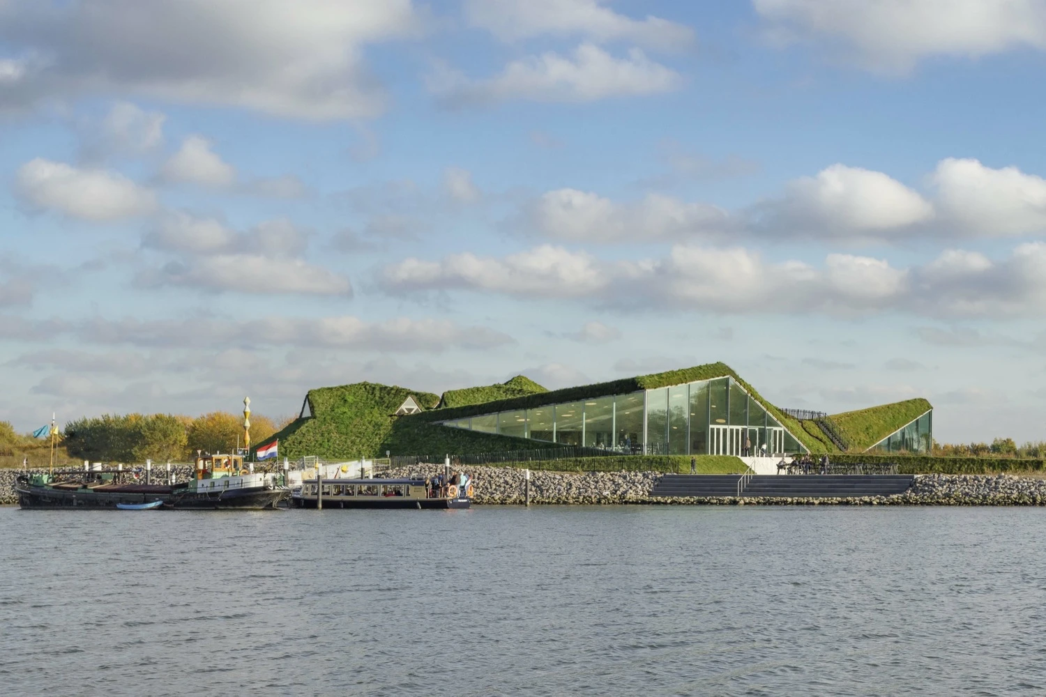 Biesbosch Museum Island is a spectacular green-covered building that blends an artificial structure with an organic quality. From certain angles you wouldn’t even know there is a building there