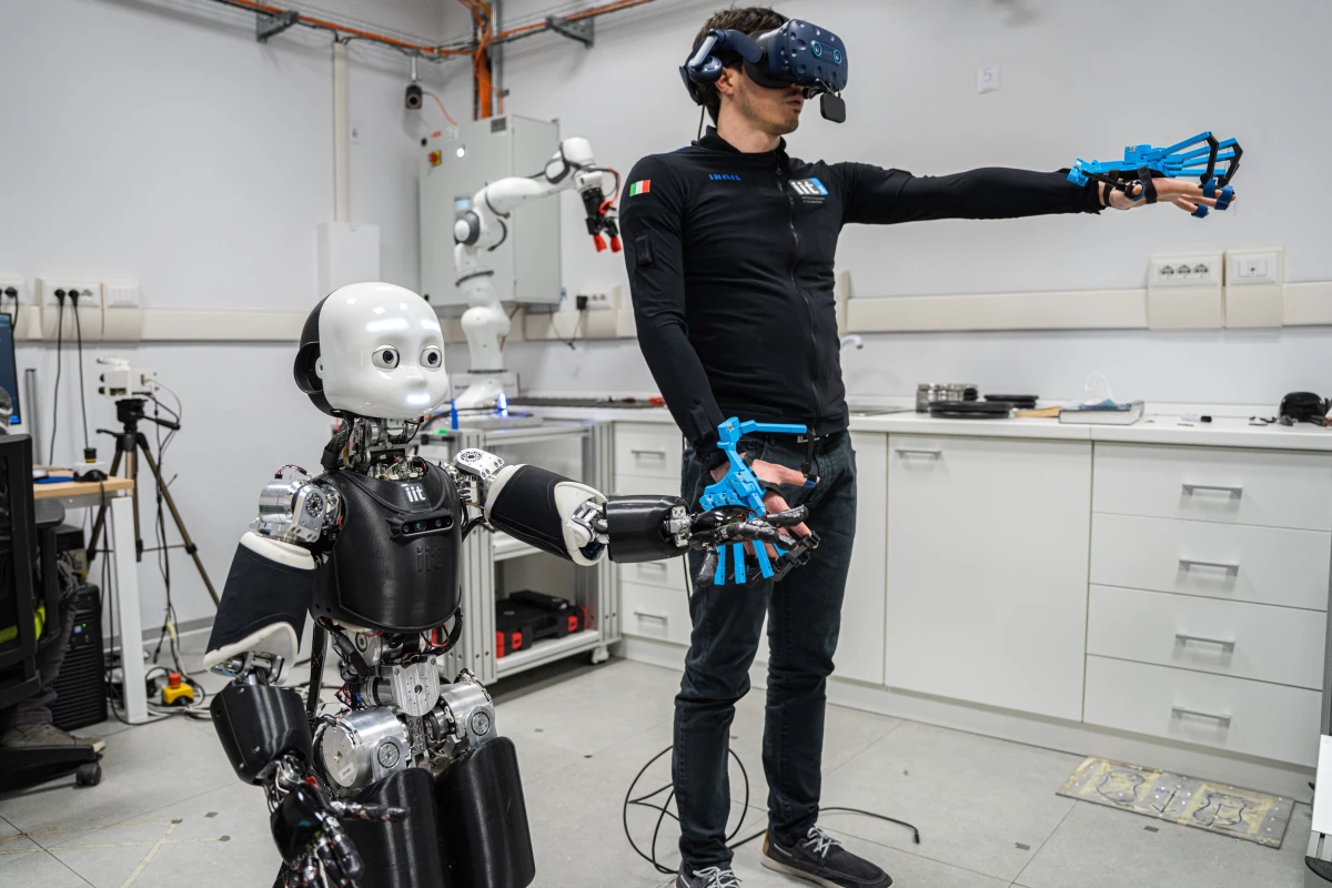The iCub 3 robot and its operator, prior to the telepresence demo