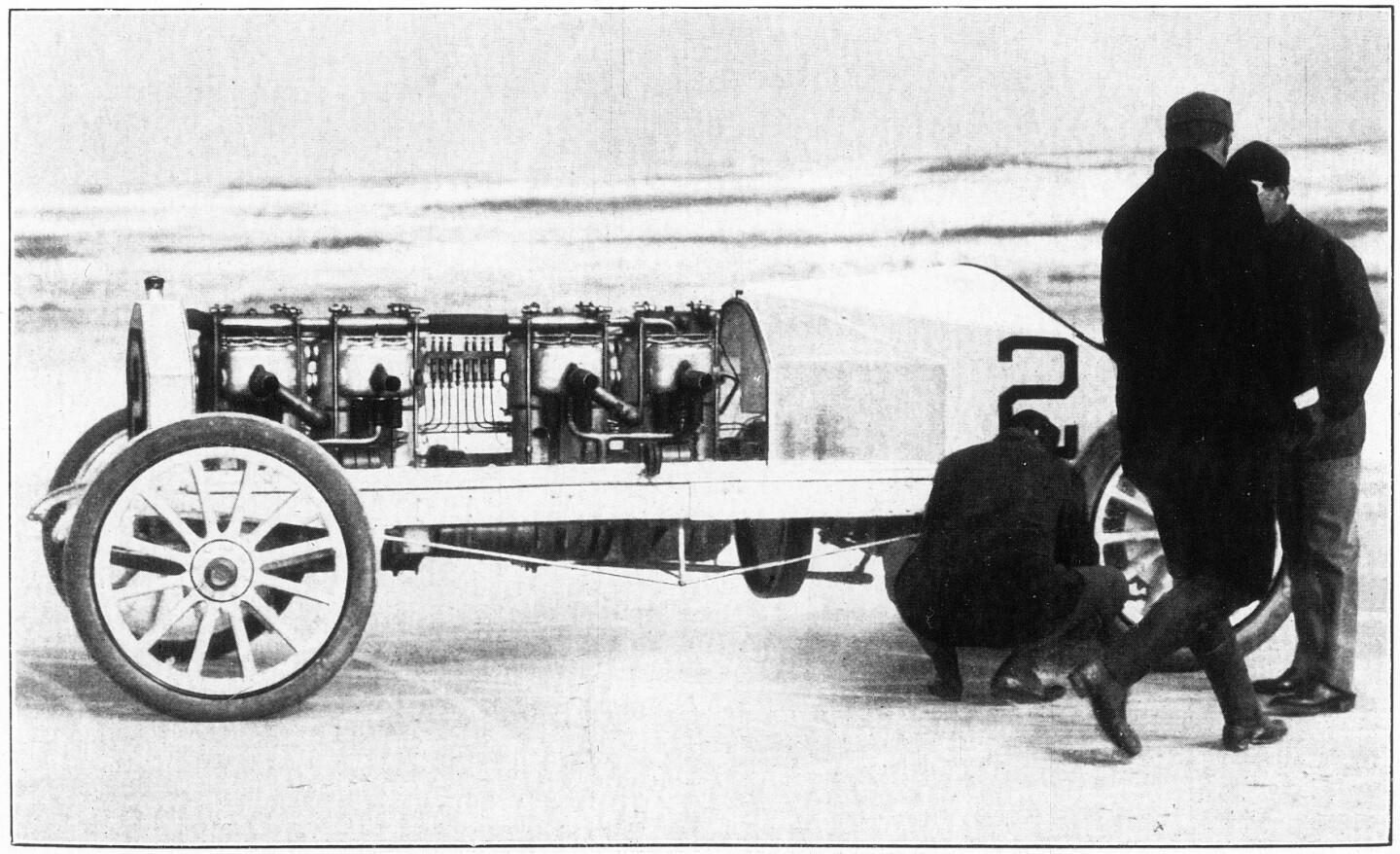 This 120-hp Mercedes special ran 109.65 mph (176.5 km/h) at Daytona in 1905, using not one but two 60 hp Mercedes engines in an extended chassis.