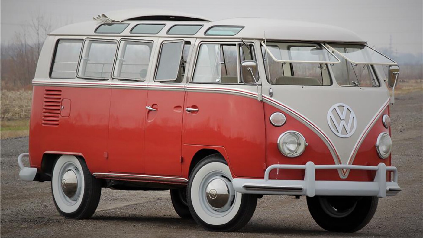 This 1964 Volkswagen 21-window Deluxe Samba fetched $126,500 at a Barrett-Jackson sale in 2015