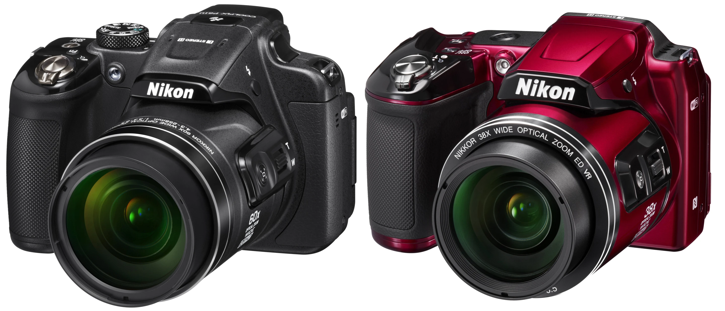 The Nikon Coolpix P610 (left), and Nikon Coolpix L840 (right)