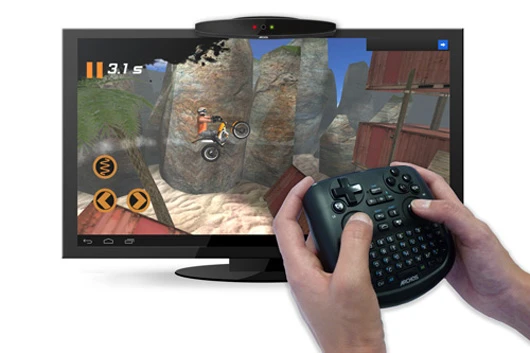 The TV Touch remote's analog thumbsticks provide "multi-touch" control