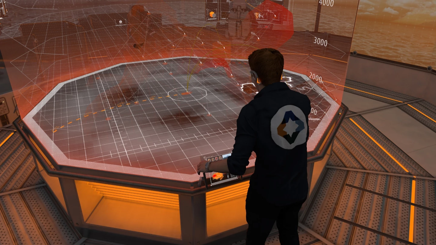 The Dreadnought 2050 Ops Room has holographic displays