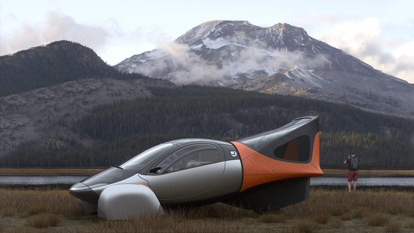 An Aptera Launch Edition solar EV with rear camping tent? Could be