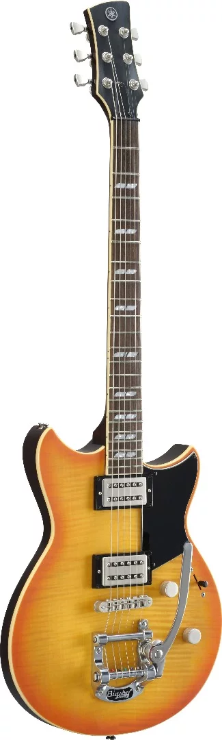 In addition to Dry Switch technology and a Bigsby B50 vibrato, the RS720B guitar also sports a gorgeous flamed maple top body and Filtertron-style pickups