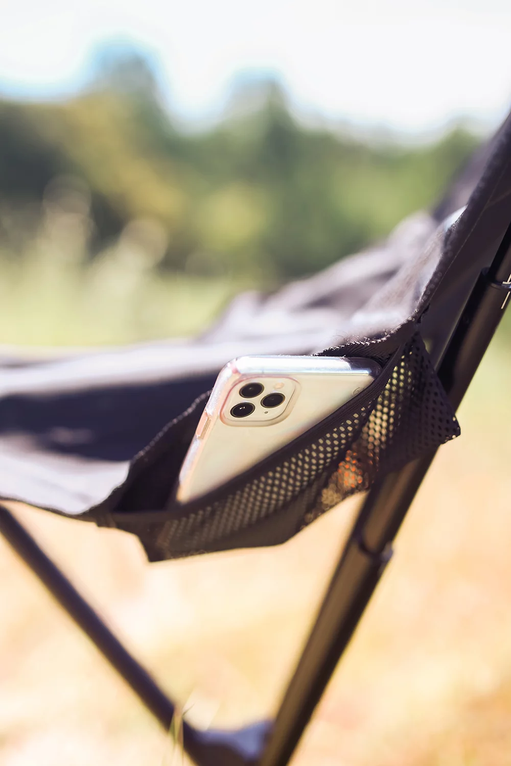 Two side pockets offer space to stash small essentials