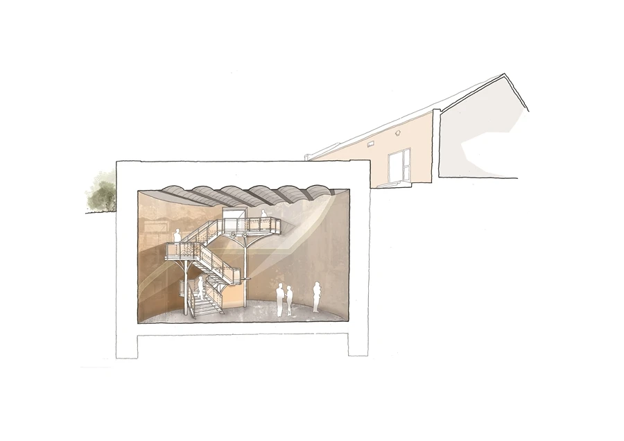 A cross-section rendering of the planned Brunel Museum performance space by project architects Tate Harmer (Image: Tate Harmer)