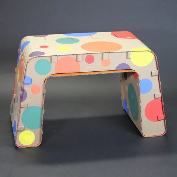 Kids Imagination Furniture is designed to be decorated, as seen here with a polka dots design