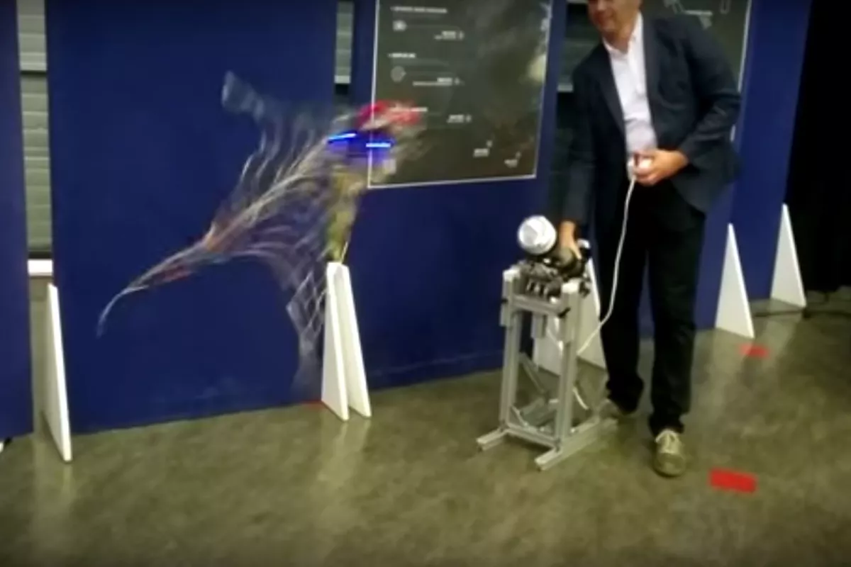 The net gun was demonstrated using a drone as a target