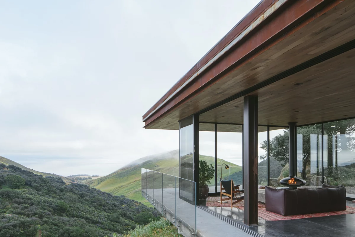 Much of the Off-Grid Guest House's glazing is operable and opens the home up to the outdoors
