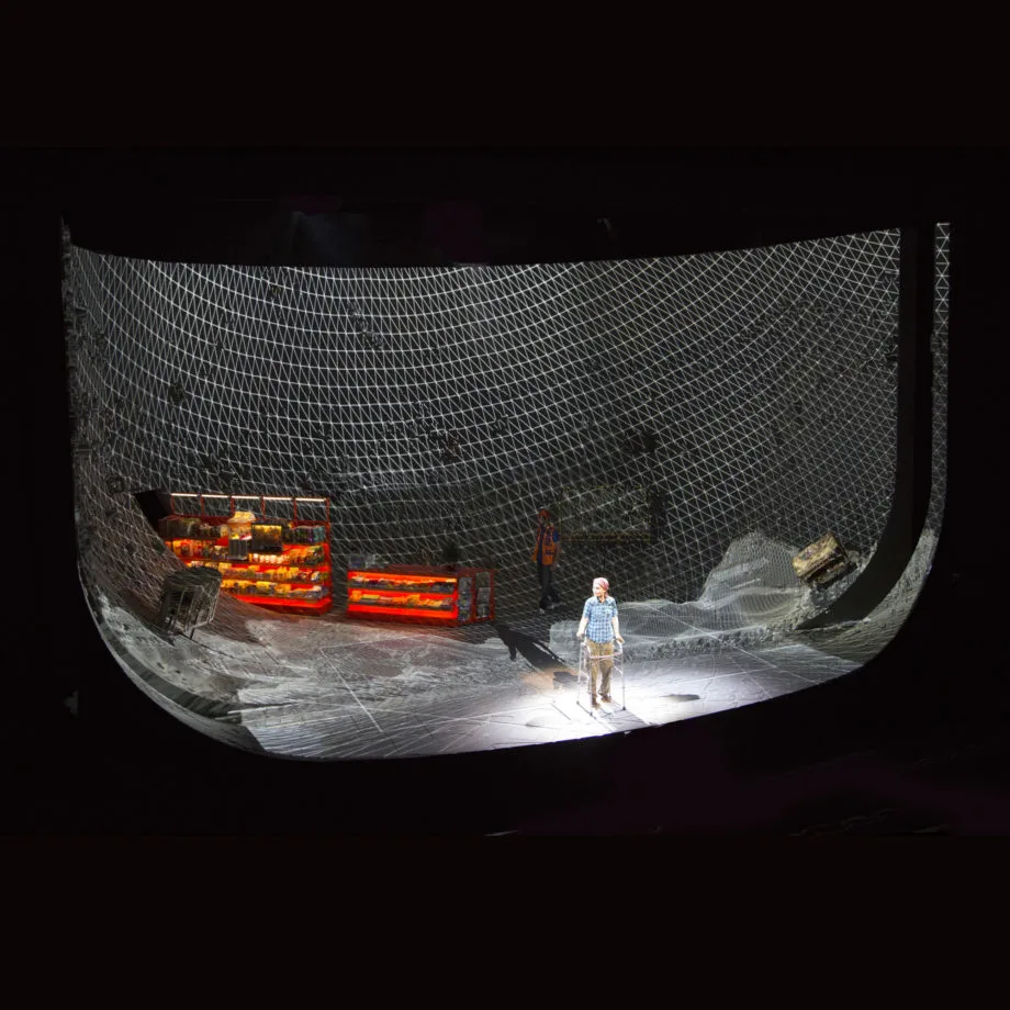 Set Design of the Year was awarded to ES Devlin for the play Ugly Lies The Bone. The bowl-shaped map allowed for dynamic projections to constantly morph the space into different iterations as the play progressed