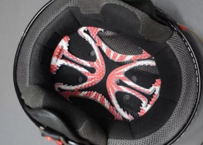 The Airhead fits neatly inside the helmet