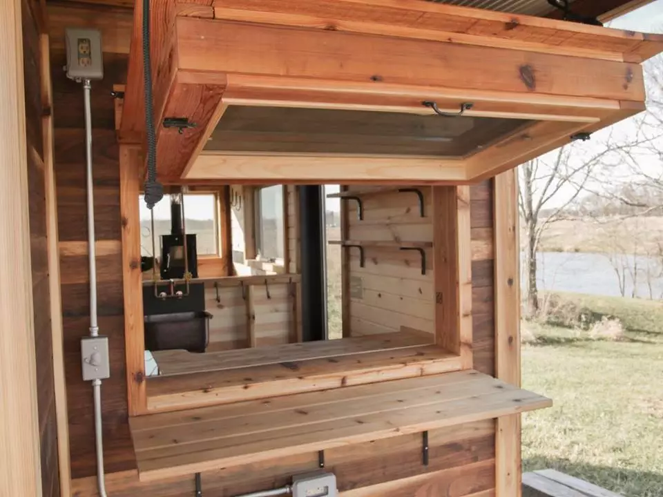 The Honey on the Rock's kitchen window opens for outside dining
