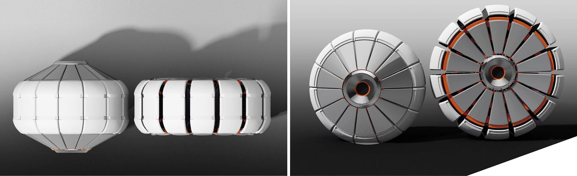 Not wildly unlike the Dakar concept, this one also involves a tire/wheel made up of individual sections that sit flush with one another for regular use, and then spread apart for extra traction when required